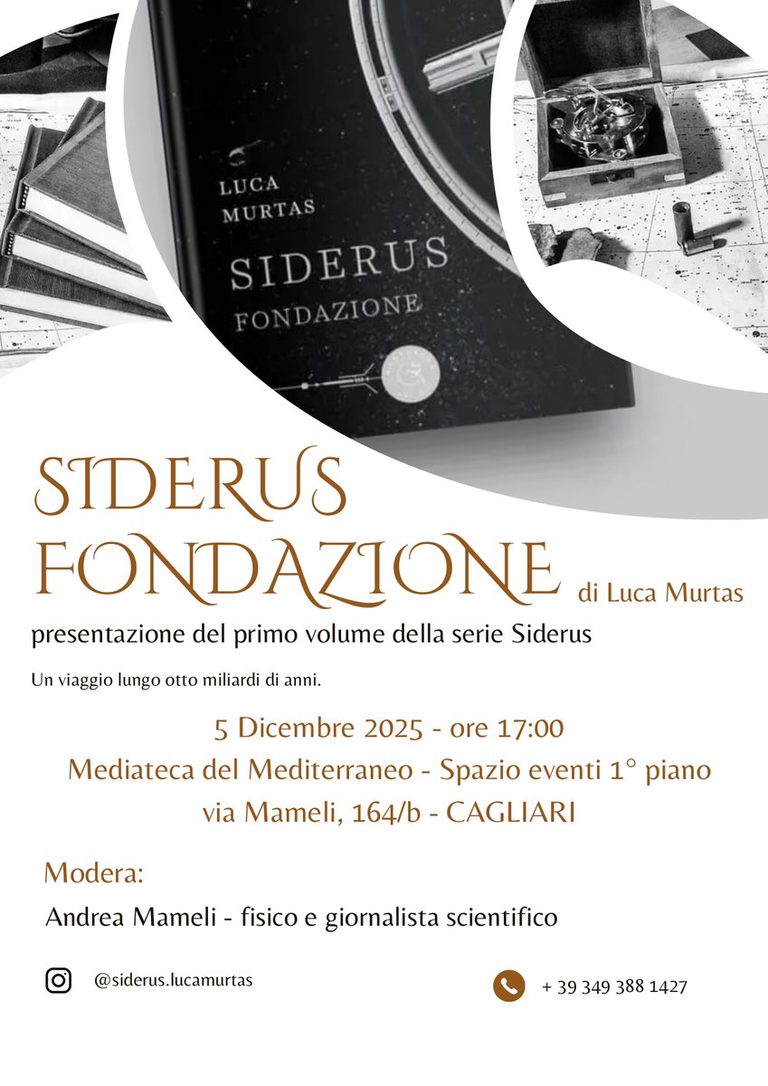 Venerdì 5 dicembre  ore 17.00 la presentazione del primo volume della serie Siderus, di Luca Murtas alla Mediateca del Mediterraneo, sala eventi primo piano.
