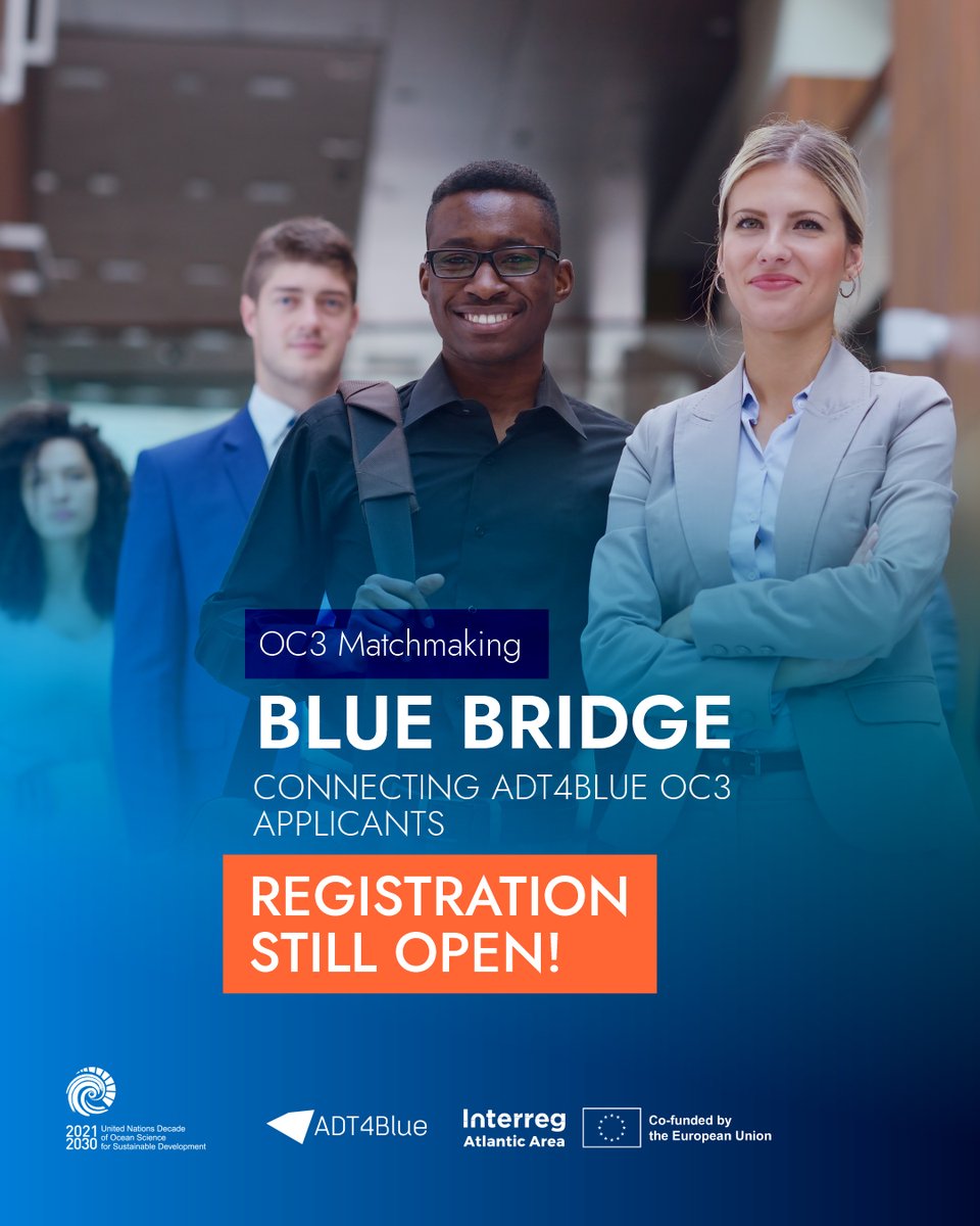 🌊 Last Call: Blue Bridge is Tomorrow!

Join us Dec 3, 11:00 CET to connect, team up &amp; get ready for ADT4Blue OC3.

🔥 Register: f6s.com/blue-bridge-co…
🔍 Info: adt4blue.eu/open-calls/oc3/

#ADT4BlueOC3 #BlueEconomy #interregatlantic #AtlanticArea #BlueTech #SustainableInnovation