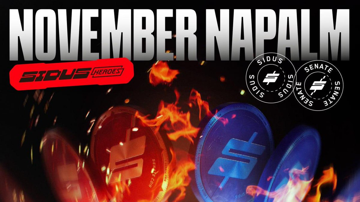 🔥 The token burn for November is here! Here are the stats:  
✔️ SIDUS: 2,241,626.19 | Hash: bit.ly/sidus_nov25
✔️ SENATE: 2,575.23  | Hash: bit.ly/senate_nov25
Total burned:  
📍 11,115,639,313.09 SIDUS (37.05% of Max Supply)  
📍 136,680,039.82 SENATE (45.56% of Max