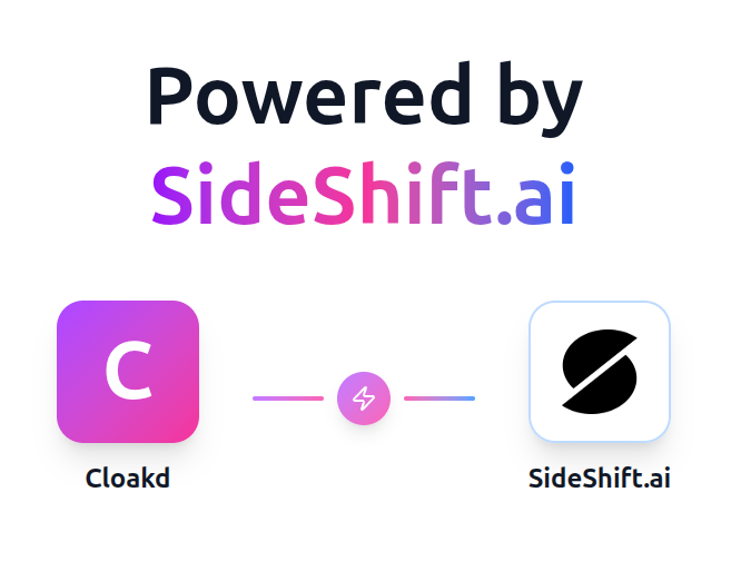 AiCloakd's tweet image. Big news: Cloakd is now integrated with @sideshiftai 🎉

 Creators, promo sellers, and KOLs, can now accept any token on any chain, fully non-custodially, powered by SideShift’s swap engine. 

If you accept crypto payments, try it here:  cloakd.ai/create 

More coming…