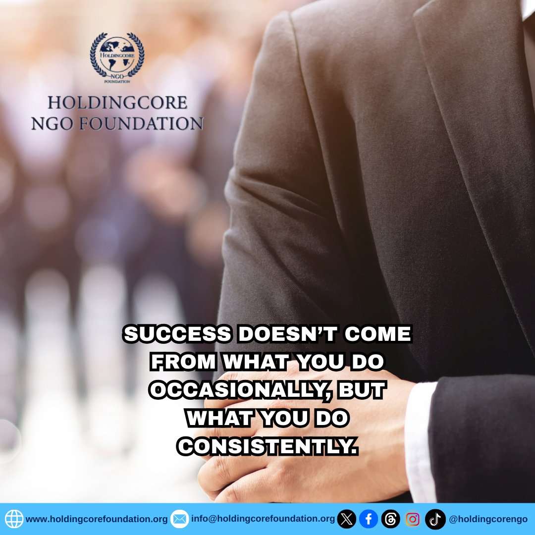 Holdingcorengo's tweet image. It&apos;s the small, daily efforts that compound into massive results over time. Commit to the process!

#ConsistencyIsKey #HoldingcoreEMPFoundation #DailyHabits #CompoundEffect #CommitToTheProcess