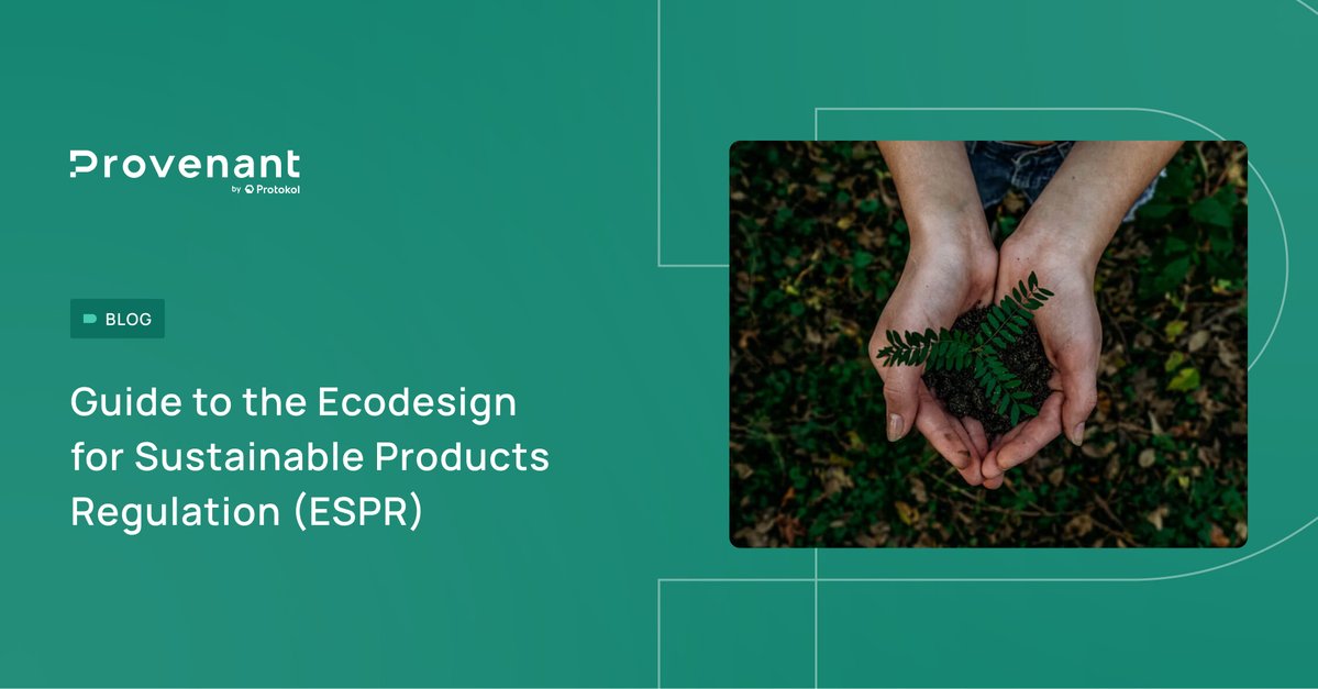 ProvenantDPP's tweet image. ⚖️ The Ecodesign for Sustainable Products Regulation (ESPR) is reshaping how products are designed, manufactured, and managed across their lifecycle.

As a cornerstone of the EU’s Circular Economy Action Plan and Green Deal, the ESPR sets ambitious sustainability standards for…