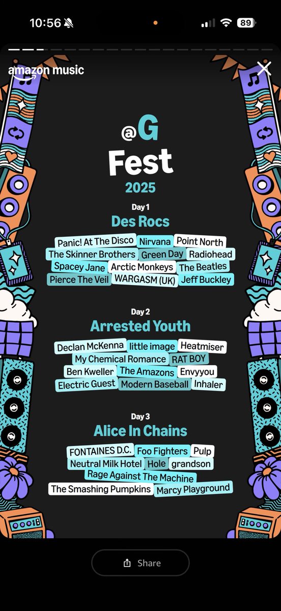 gemyers's tweet photo. And what a line up! Mix of mine and my kids music here https://t.co/7iTGZZ2xoF