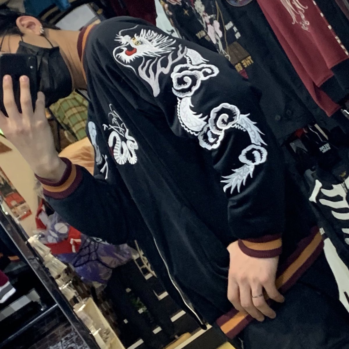希望値下げ受付けます希少WAREHOUSE 別珍スカジャン髑髏・鷹サイズ38