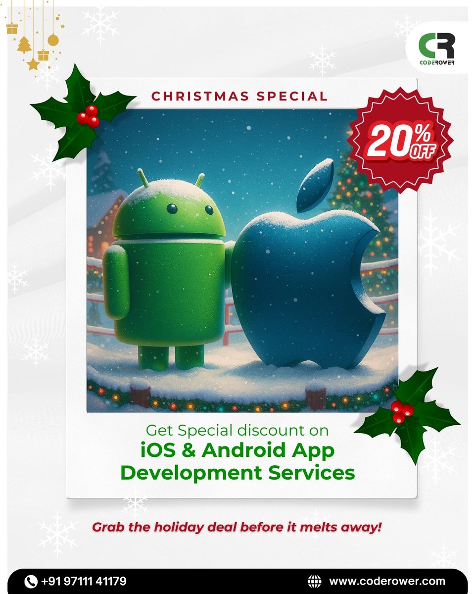 coderower's tweet image. 🚨 Still waiting for the “right time” to build your app?
This is it. 🎄

Get up to 20% off on iOS &amp;amp; Android app development. 🎁

👉 Book your discounted slot today!
🌐 coderower.com/page/native-ap…

#christmassale #techdiscount #appdevelopment #webdevelopment #mobileapps #christmas2025