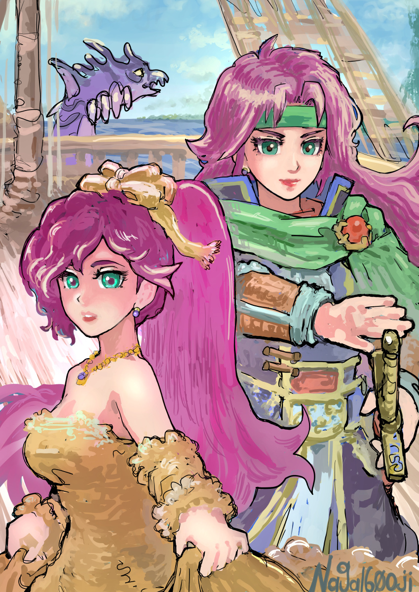 FFⅤのファリスとシルドラを描きました。
＃FF5