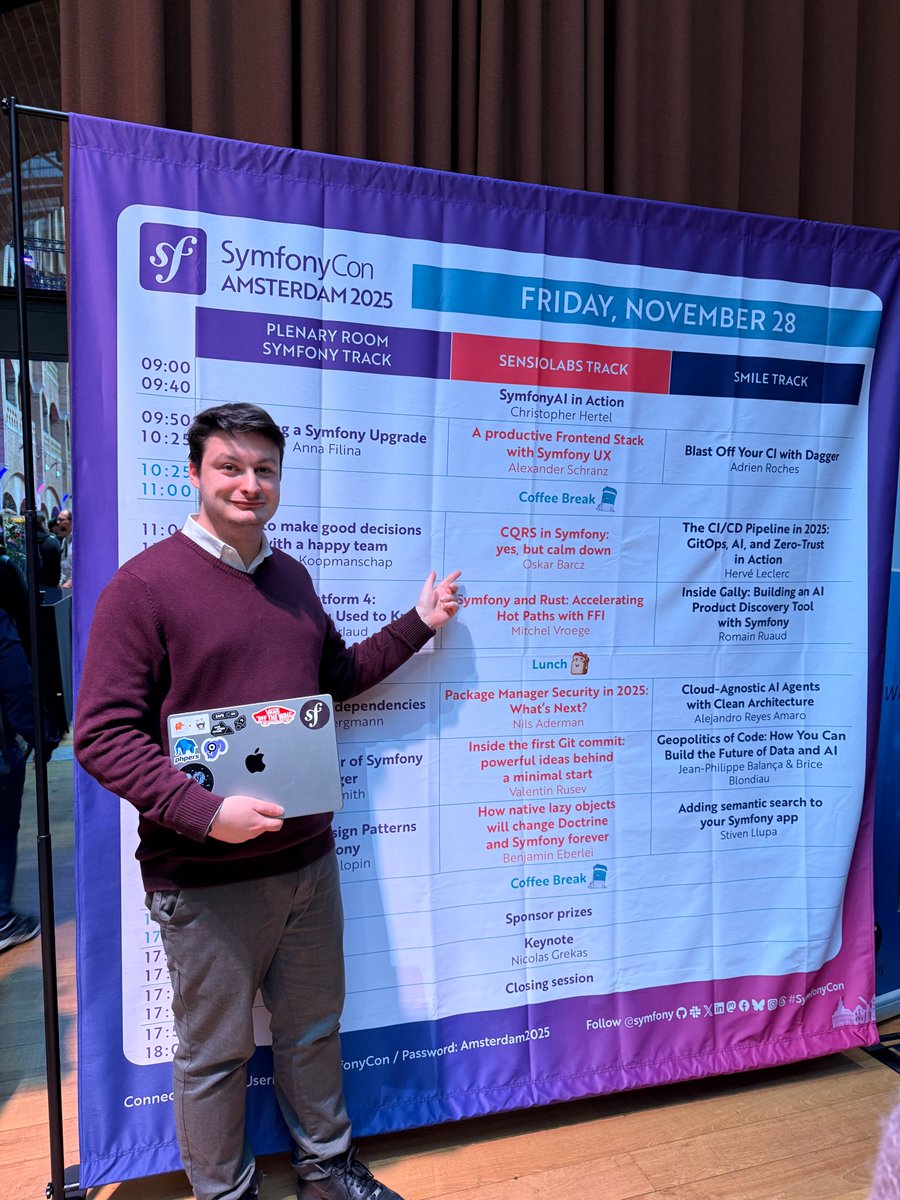 OBarcz's tweet image. PHP continues to thrive, regardless of what the skeptics say — and Symfony has become the “standard library PHP has been missing for decades.”

#php #symfony #symfonyconamsterdam2025