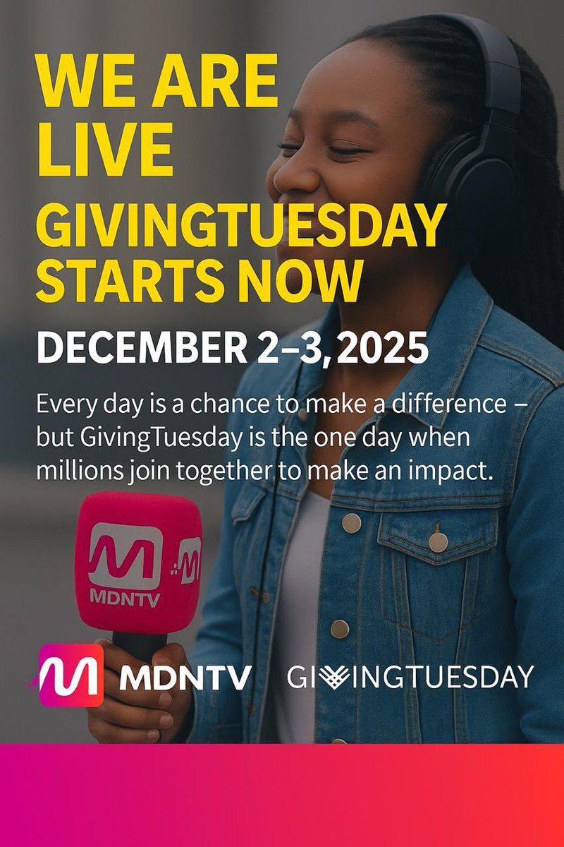 Your $10+ donation goes twice as far this GivingTuesday.
Help MDNtv Youth Journalism Academy empower young storytellers.
<a href="/GlobalGiving/">GlobalGiving</a> is matching every gift!
👉 goto.gg/72640
#GlobalGivingWithMdntv