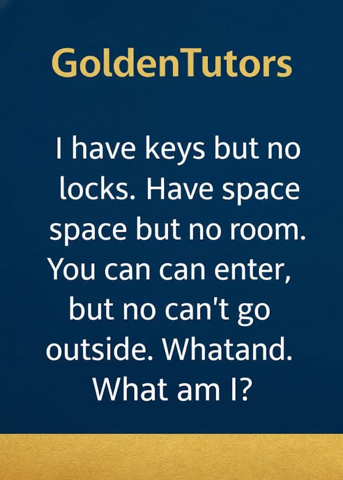 goldentutors_'s tweet image. Think you’re smart? Let’s test your brain! 
Drop your answer in the comments 👇
What am I? 

Answer: keyboard 

#GoldenTutors #BrainTeaser #RiddleChallenge #LearnSmart #EducationFun