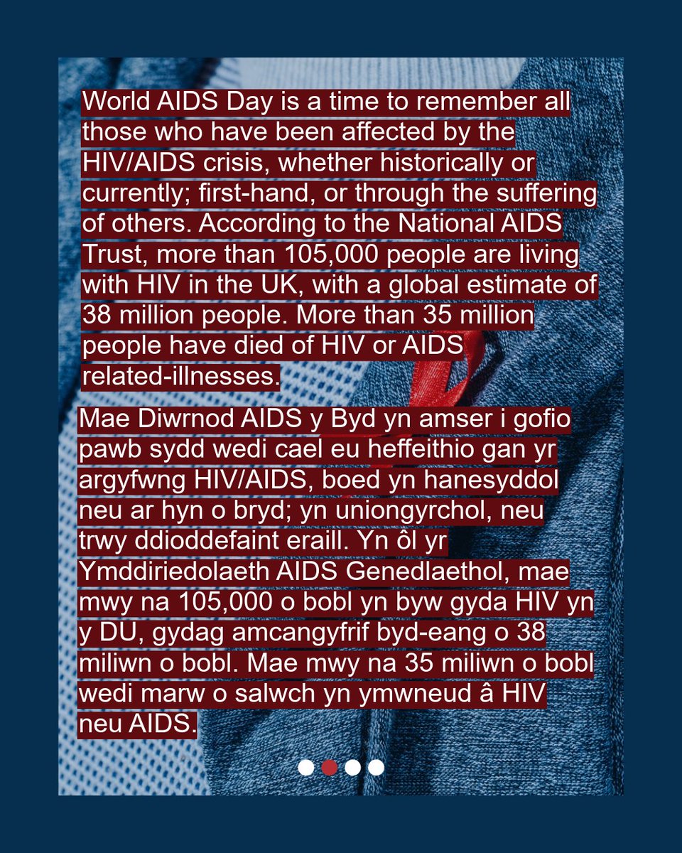 ChurchinWales's tweet image. December 1st is World AIDS Day; take a moment to say a prayer for all those who have been affected by HIV/AIDS. Mae'r cyntaf o Ragfyr yn Ddiwrnod AIDS y Byd; cymerwch eiliad i weddi dros bawb sydd wedi cael eu heffeithio gan HIV/AIDS.
#ChurchInWales #WorldAIDSDay