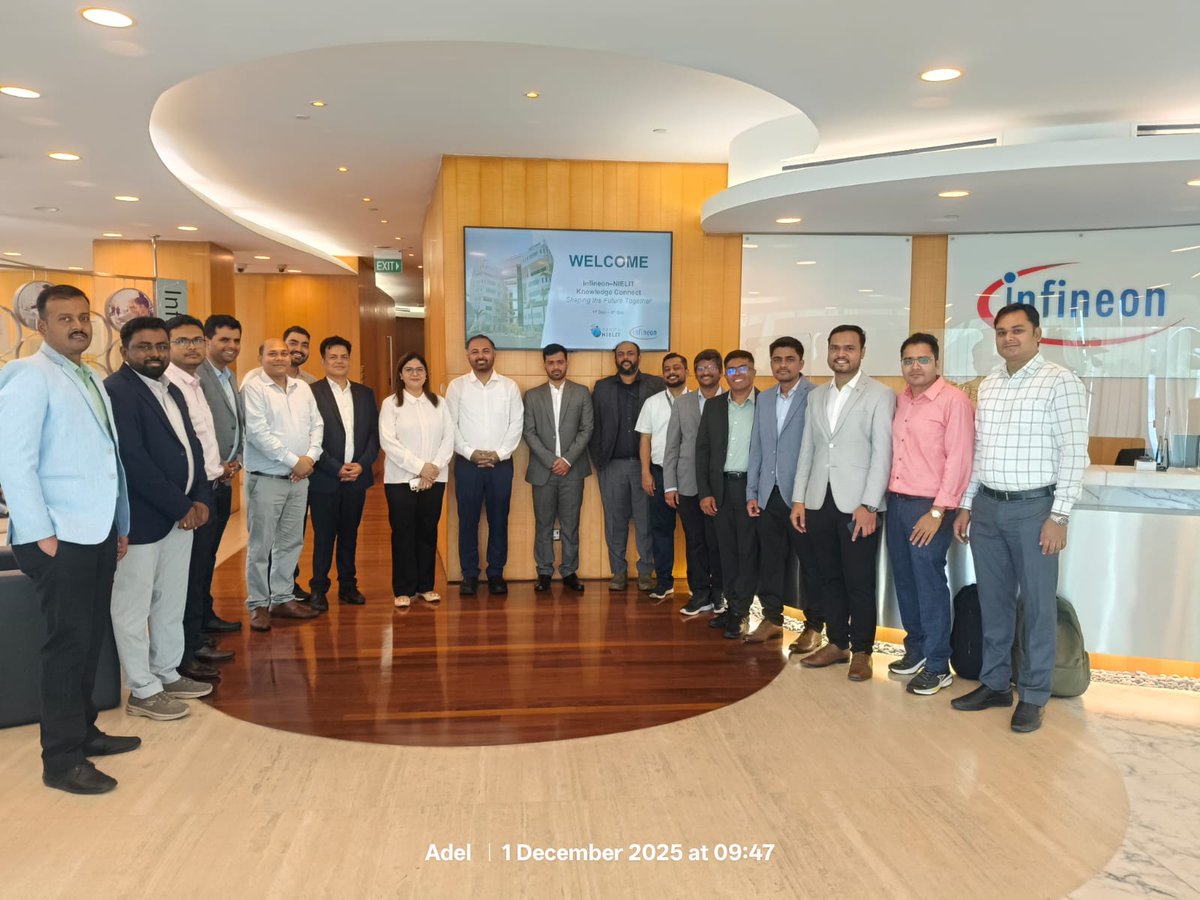 NIELITIndia's tweet image. #NIELIT officials visited @Infineon ’s Singapore HQ for Knowledge Connect 2025, gaining hands-on experience with Infineon’s #microcontrollers &amp;amp; real-world apps. This technical immersion will be translated into our curriculum — empowering students. Big thanks to Infineon.