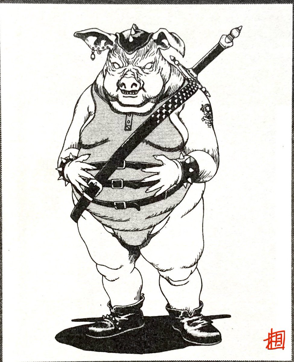 真・女神転生TRPG用に描いた悪魔「オーク」です。
コンシューマの女神転生とデザイン的には、同じ様にしています。

#真・女神転生TRPG
#メガテン
#悪魔
#人外
#オーク