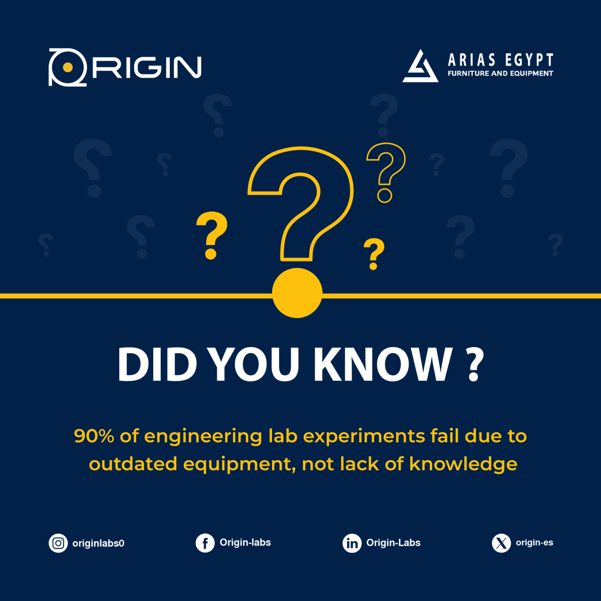 origines0's tweet photo. تعرف 90% من التجارب المعملية مش بتكمل صح مش عشان الطلاب مش فاهمين، لكن عشان المعدات قديمة!؟

Origin Labs بتوفر معامل حديثة وعملية لبناء مهارات حقيقية
للتواصل:
 info@origin-es.com | +20 10 22244572 ⚙️

#Origin_Labs #STEM #HandsOnLearning #EngineeringEducation https://t.co/snpGSPKkvz
