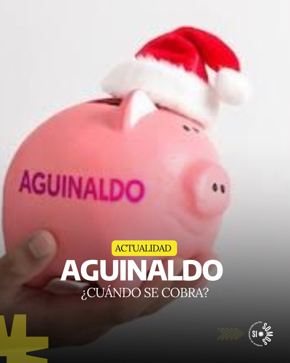🗓️Debe pagarse hasta el 18/12, con un plazo bancario hasta el 24/12.

👉Los beneficiarios de ANSES lo cobrarán según su calendario habitual.

🤳 Leé más en saltaok.com

#sisomos #aguinaldo #fechas #anses