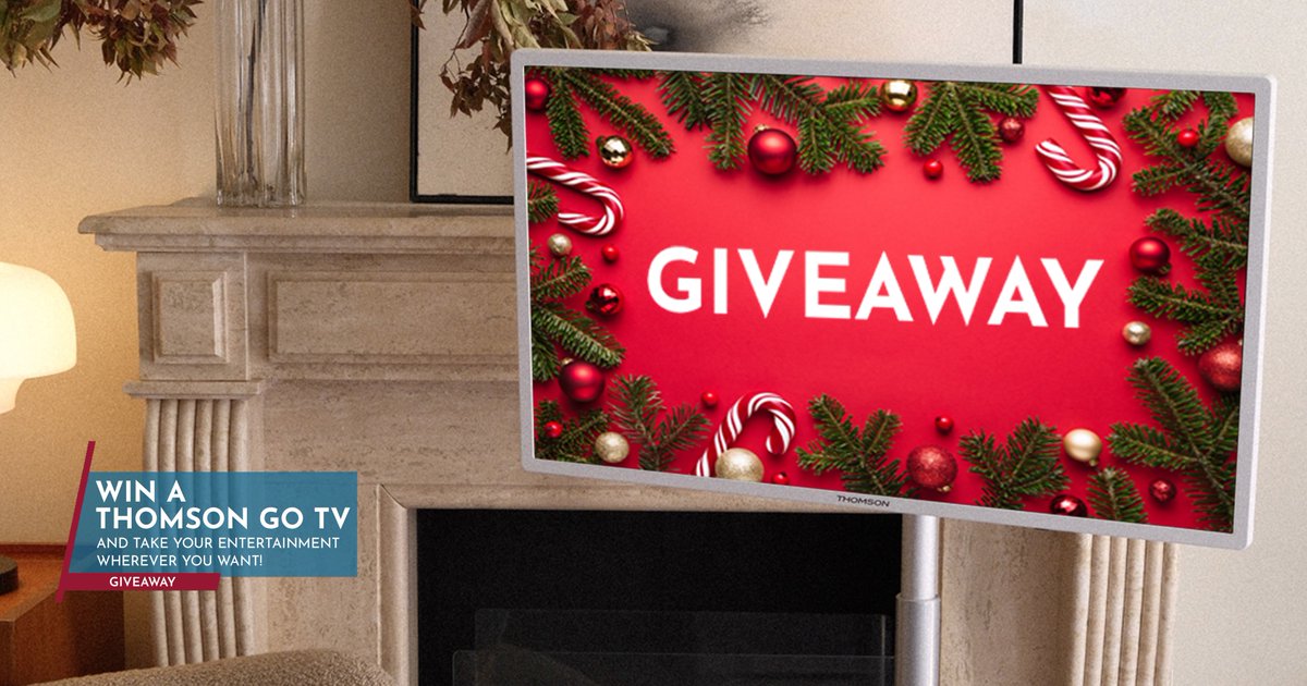 Equipped with a built-in battery, the Thomson Go TV offers up to 4 hours of use without needing to be plugged in. The rolling wheels at the bottom make it easy to move around, and the adjustable tilt, height, and rotation features ensure you get the perfect viewing angle : Take