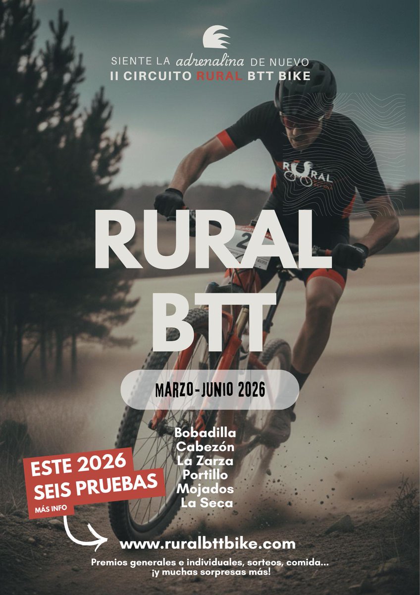 RUTA BTT BIKE 🚴🚴‍♀️
La Seca será sede de una de las carreras BTT programadas en este circuito organizado junto a Bobadilla del Campo, <a href="/cabezondepisu/">Cabezón de Pisuerga</a>, La Zarza, Portillo y <a href="/AytodeMojados/">Ayuntamiento de Mojados</a>. Dirección técnica: <a href="/runvasport/">Runvasport Eventos</a>. Próximamente más información
