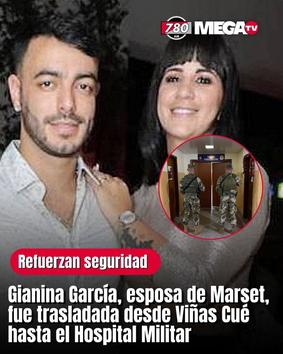 780AM's tweet image. GIANINA GARCÍA, ESPOSA DE MARSET, FUE TRASLADADA DESDE VIÑAS CUÉ HASTA EL HOSPITAL MILITAR🤔

🏥El coronel de Sanidad, Darío Fretes, director del citado nosocomio que actualmente cuenta con amplia custodia debido a la presencia de Gianina García Troche, informó que la mujer…