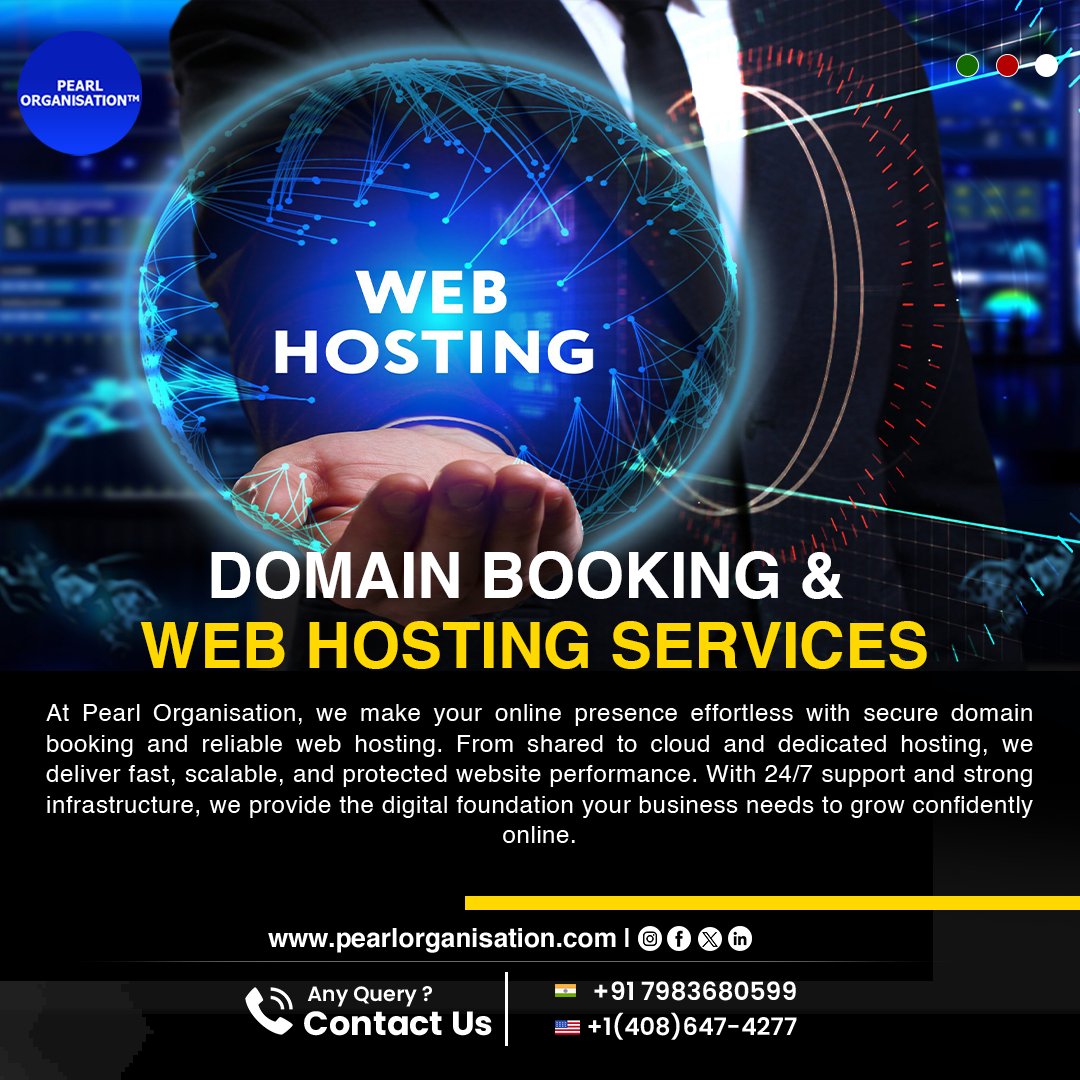 pearlorgs's tweet photo. Secure domains &amp; reliable hosting for fast, smooth, and hassle-free websites.
.
.
🌐 https://t.co/7Xwf36jCC9
📞 Contact Us : +91 7983680599 , +1(408) 647-4277
.
.
#PearlOrganisationReviews #DomainBooking #WebHosting #HostingServices #SecureHosting #FastLoadingWebsite https://t.co/bzGUa58tIB