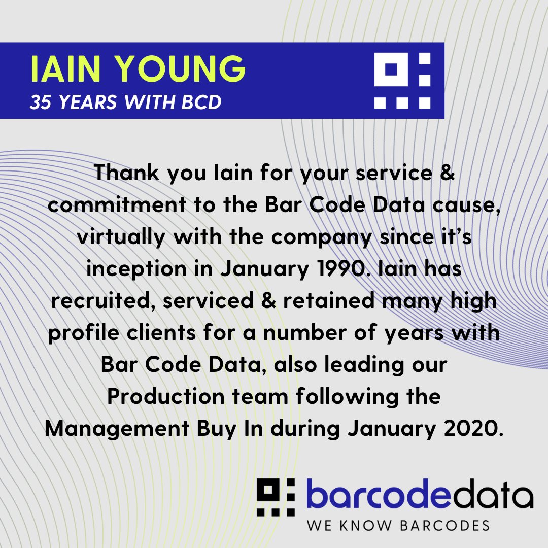 BarCodeData's tweet image. Today we recognise and celebrate two long-standing members of the #BCD family.
👏 Iain Young – 35 Years
👏 Andy Gunn – 30 Years

Thank you, Iain and Andy!

#LongService #Dedication #CompanyMilestones #ThankYou #Retirement #EmployeeAppreciation #TeamCelebration