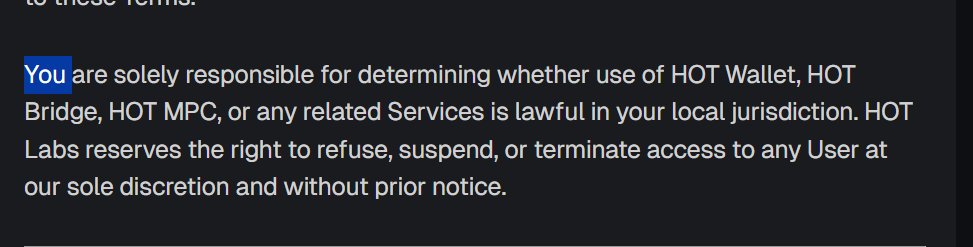 what does this meAN?

SO WITHOUT ANY NOTIFICATION MY HOT ACCOUNT CAN BE REMOVED at your sole discretion??

<a href="/hotdao_/">HOT Protocol 🔥</a> <a href="/p_volnov/">Peter Volnov</a> 
please shed more light on this new updated terms and privacy.