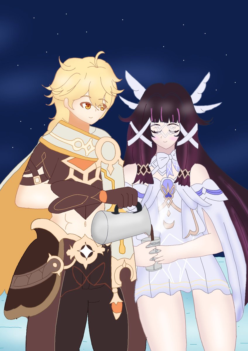 Solareclipse251's tweet image. Serving Coffee ☀️🕊️💧#GenshinImpact #原神 #Aether #Columbina #Aetherbina #Aebina
