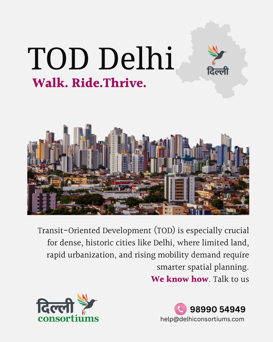 DelhiConsortium's tweet photo. By aligning urban growth with metro and mass transit corridors, Delhi can preserve its heritage, reduce sprawl, and build a more efficient, equitable, and future-ready urban ecosystem
#delhi #delhimasterplan #mpd2041 #delhiconsortiums #dda #TODpolicy #TDRpolicy #InvestDelhi https://t.co/BWyebWZEaq