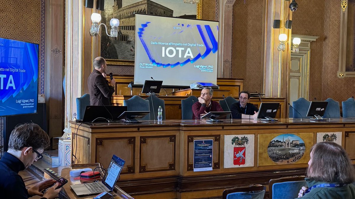 luigi_vigneri's tweet photo. Good to be back at the DLT Working Group Meeting🇮🇹. Many thanks to Prof. Bistarelli for the kind invitation to be part of the panel.

Always a pleasure to engage in thoughtful academic discussions and to see the strong visibility of @iota within the Italian research community. https://t.co/dvxGkxs09K