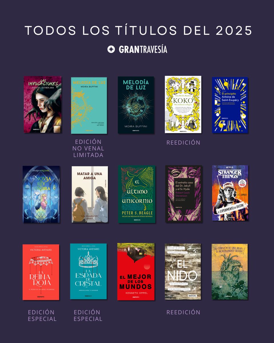 OceanoGTravesia's tweet photo. Estos son todos los libros que  hemos publicado este 2025. ¡Ha sido un año increíble! 😍

¿Cuáles habéis leído? ¿Cuál pondréis en vuestra lista de deseos?

Más información en:
https://t.co/Uy0rEmu17b https://t.co/Pg7afyk35G