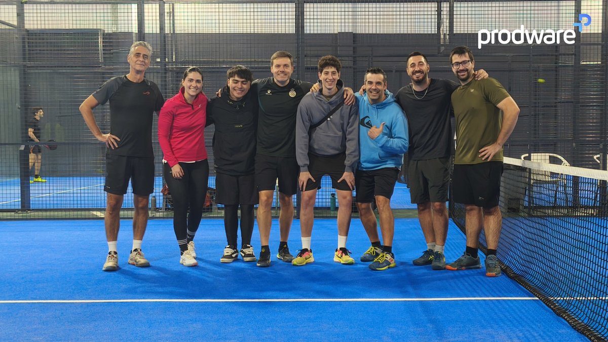 ProdwareES's tweet image. 🎾¡Unimos fuerzas dentro y fuera de la pista!
En #Prodware creemos que las mejores ideas nacen cuando las personas se conectan y hemos organizado una americana de #pádel en #Madrid y #Barcelona. Más allá del #trabajo, somos un #equipo que se mueve por el #talento y la #pasión.