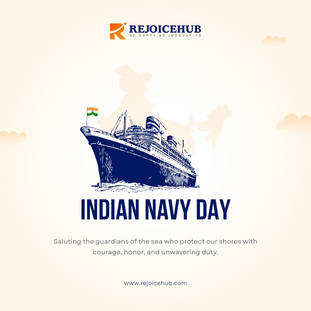 Rejoicehub's tweet image. Indian Navy Day

Celebrating the courage, dedication, and discipline of our Navy who keep our nation safe beyond the seas.
.
.
#rejoicehubllp #NavyDay2025 #HonoringOurHeroes #BraveryAtSea #ValorAndHonor #ProtectorsOfTheSea #NationAtSea #OceanHeroes #FearlessAtSea #NavyPride