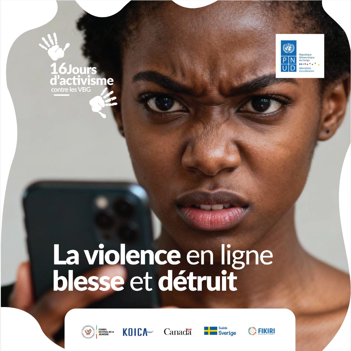jonathan_semba's tweet image. "La violence en ligne blesse et détruit "
Le Code du numérique RDC  sanctionne le harcèlement, les menaces et la diffusion non consentie de contenus.
 Fais du numérique un espace sûr pour toutes.
#StopVBG #16Jours #VN @KusinzaSerge @MufutaOlivier @PNUDRDC @EpieNoella @CnjRDC