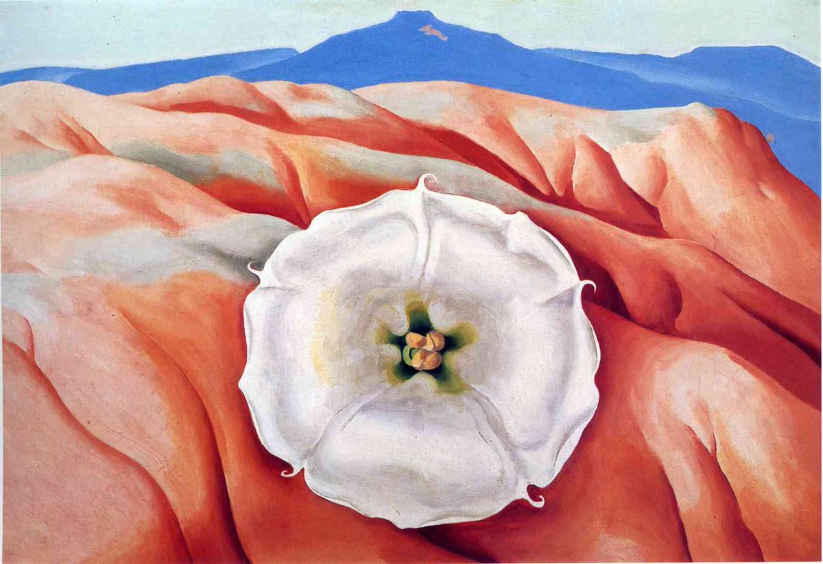 Red hills and white flower II #artbots #okeeffe