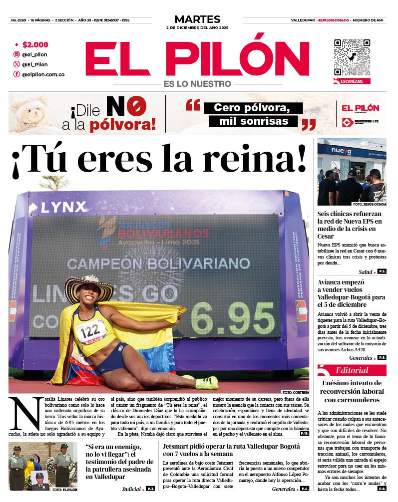 ¡Buen día, lectores! ⛅ Esta es nuestra portada de hoy 2 de diciembre