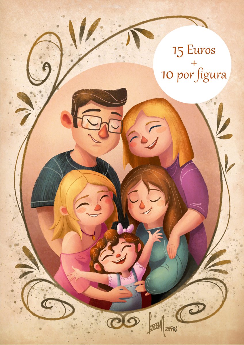 Nueva ilustración de una familia en estilo cuento. Si queréis haceros con una de estas ilustraciones personalizadas para Navidad o alguna de mis prints no tardéis demasiado en hacer el pedido! que luego nos pilla el reno