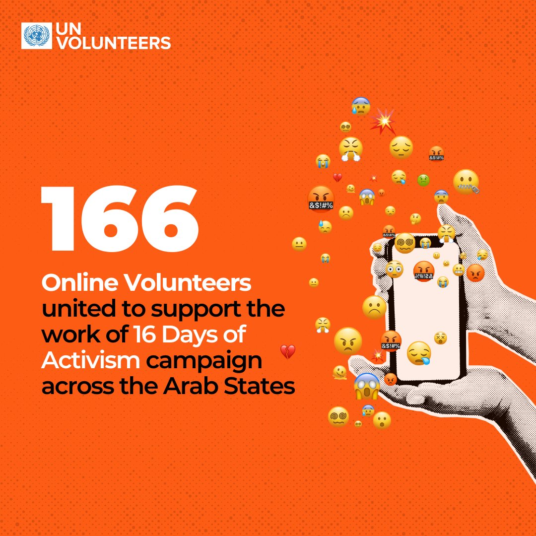 From social media messages to powerful visuals, 166 Online Volunteers are united this year to support the #16Days of Activism across the Arab States, raising voices to end digital violence against women and girls. 💻

#NoExcuse #ForAllWomenAndGirls