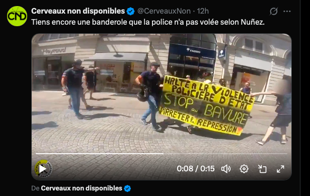 DelocKphotos's tweet photo. @CerveauxNon La #Police et @NunezLaurent ne veulent pas voir nos banderoles et veulent museler notre #liberteexpression
Faite passer ! https://t.co/LES9YOuU2k