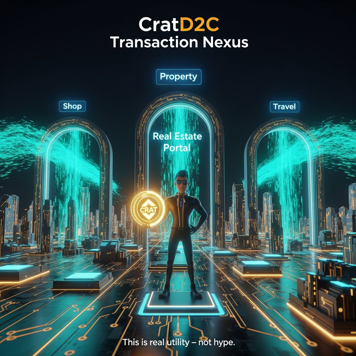 Venomiccrypto's tweet image. All three CratD2C portals use CRAT for settlement, creating real utility demand—not speculation, but actual use. You need CRAT to shop, buy property, and book travel. Token economics that make sense. Economics 101. 💰
#CratD2C #Crypto #utilitytech #RWAs