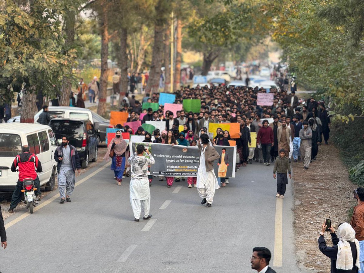 Today marks the ninth day of our sit-in inside Quaid-i-Azam University.
For nine days, we have remained steadfast, united by a clear and just cause that demands recognition and action. Earlier today, we carried out a peace walk, showing that our struggle is grounded in principle
