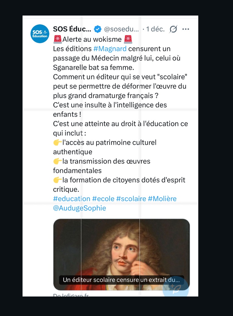 NellyCaminade's tweet image. #soseducation #Wokisme #Magnardedition #Moliere