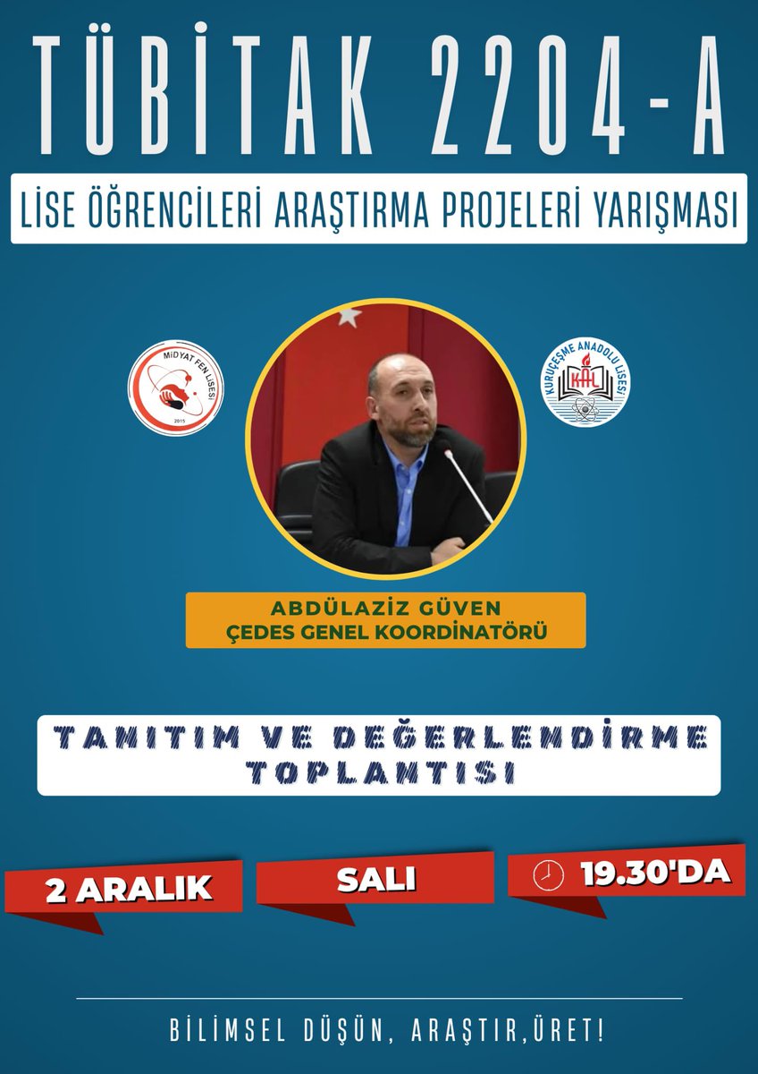 TÜBİTAK 2204-A kapsamında yapılacak proje yarışması için çalışmalarımızı  devam ettiriyoruz. <a href="/mardinarge/">Mardin İl MEM AR-GE</a> <a href="/midyatilcemem/">Midyat İlçe Milli Eğitim Müdürlüğü</a> <a href="/abdurrahimdmr47/">Abdurrahim DEMİR</a> <a href="/MidyatFen/">Midyat Fen Lisesi</a>