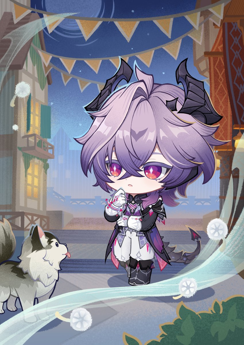 paimon_genshin7's tweet image. 【ドゥリンミニイラスト】
「あれ？また新しい場所だ！」

#原神LunaIII #ドゥリン