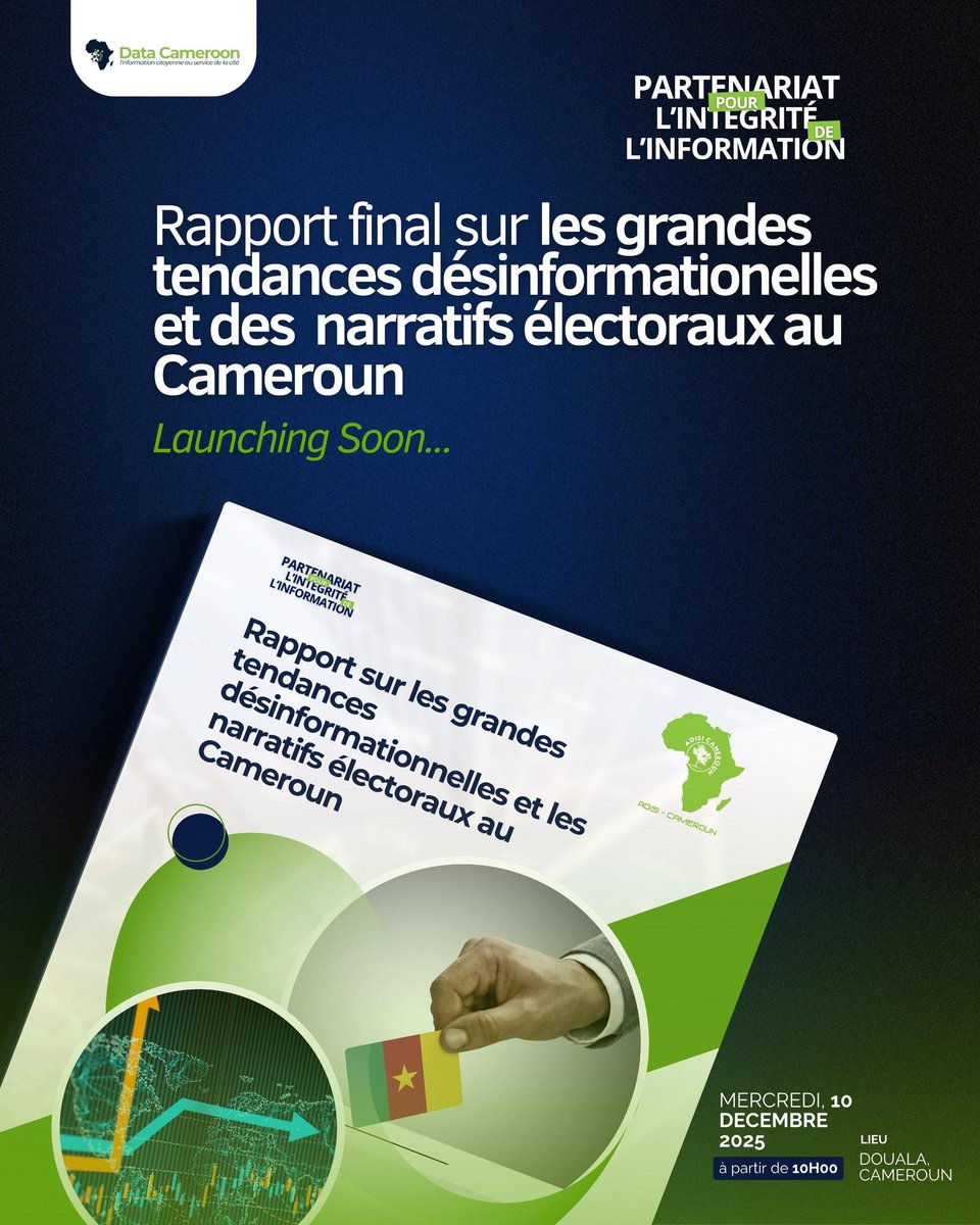 Nous avons parlé de désinformation pendant plusieurs mois, aujourd'hui une invitation nous attend pour une présentation du rapport des grandes tendances désinformationelles.

Rendez-vous ce 10 Décembre 2025
#ABC7 #PPI #Elections2025