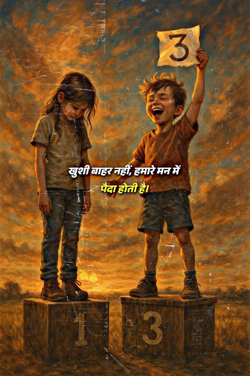 आपकी खुशी नंबरों पर नहीं, आपकी सोच पर तय होती है। कुछ लोगों के पास कम होता है, फिर भी वे खुश रहते हैं। 

कुछ लोगों के पास बहुत होता है, फिर भी वे खाली महसूस करते हैं। खुशी कभी भी नतीजों पर नहीं, बल्कि उस कहानी पर निर्भर करती है जो आप खुद को बताते हैं।