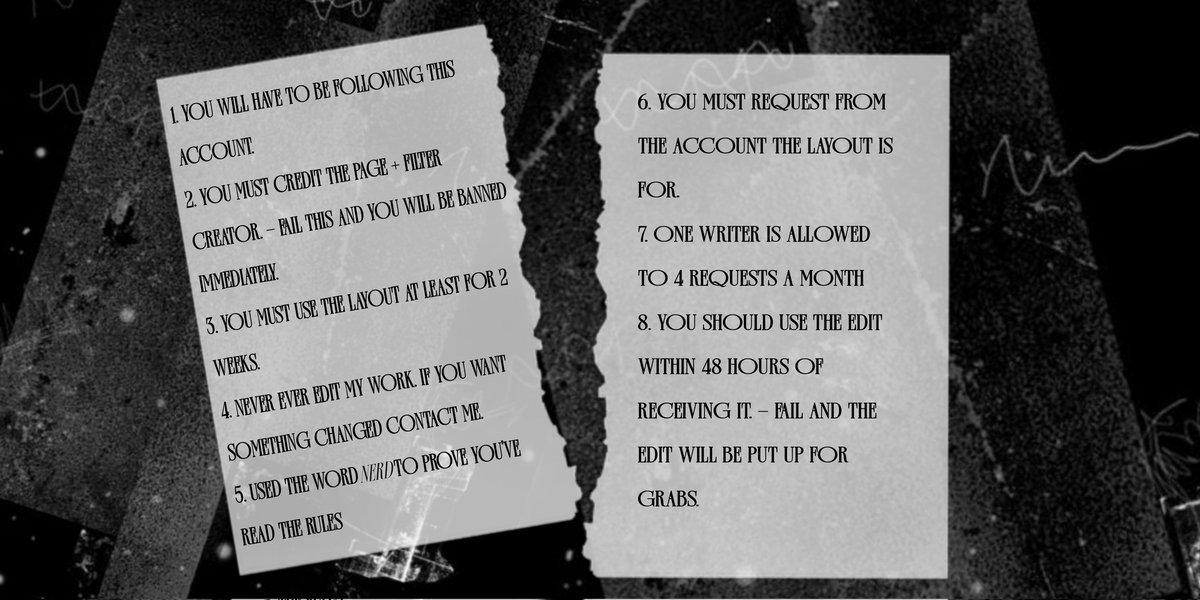 nerdartbox's tweet image. ⠀⠀𝑭𝒐𝒍𝒍𝒐𝒘 𝒕𝒉𝒆𝒔𝒆 𝒓𝒖𝒍𝒆𝒔 𝒇𝒐𝒓 𝒂 𝒔𝒎𝒐𝒐𝒕𝒉 𝒓𝒆𝒍𝒂𝒕𝒊𝒐𝒏𝒔𝒉𝒊𝒑. 
⠀𝑰 𝒓𝒆𝒔𝒆𝒓𝒗𝒆 𝒕𝒉𝒆 𝒓𝒊𝒈𝒉𝒕 𝒕𝒐 𝒎𝒐𝒅𝒊𝒇𝒚/ 𝒅𝒆𝒍𝒆𝒕𝒆 𝒐𝒓 𝒂𝒅𝒅 𝒂𝒏𝒚 𝒓𝒖𝒍𝒆 𝑰 𝒇𝒊𝒏𝒅 𝒄𝒐𝒏𝒗𝒆𝒏𝒊𝒆𝒏𝒕 𝒘𝒊𝒕𝒉𝒐𝒖𝒕 𝒏𝒐𝒕𝒊𝒄𝒆.