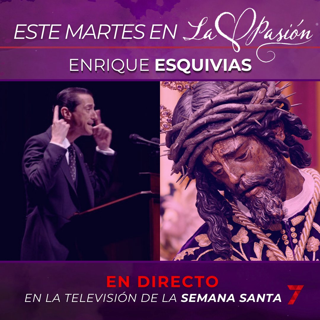 🟣 Esta noche, en la intimidad del plató de LA PASIÓN.

🎙️ <a href="/GRayoVictor/">Víctor García-Rayo</a> se sienta con Enrique Esquivias.

⏰ A las 21h en directo en <a href="/7TVSevilla/">7TV Sevilla</a>.

📺 Sigue el programa en TDT o web: 7tvandalucia.es/sevilla/