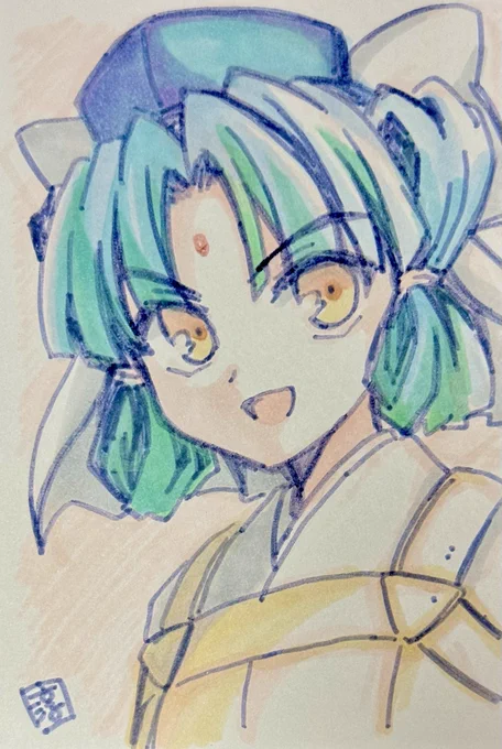 1210日目のアナログイラストは天外魔境Ⅱの船海宮義経です。