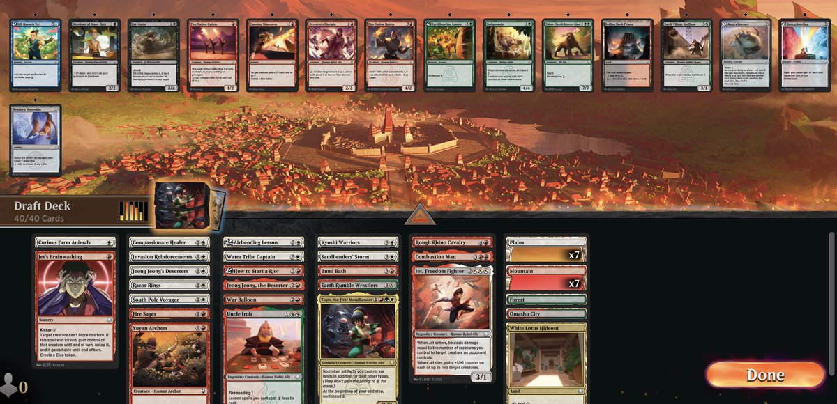 qtian's tweet photo. @mistermetronome @lordtupperware @LordsofLimited 

RW airbend/firebend is 🔥🔥🔥

Turned out, I splashed green just for the memes bec I didn’t draw that legendary the whole run 🤦🏻 https://t.co/NmPGU1aG2t