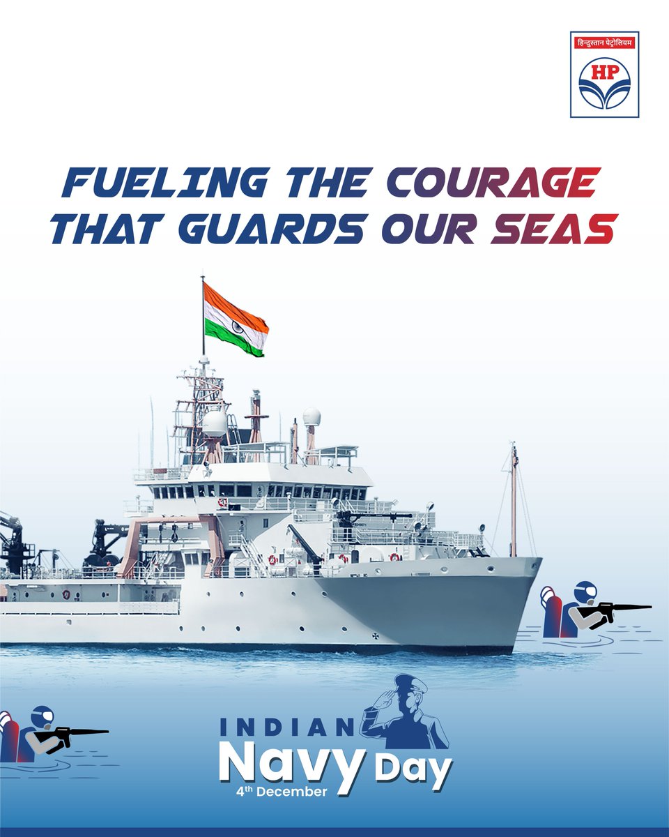 hpcl_retail's tweet photo. Integrity in duty. Performance in every tide. Team spirit that sails strong.
𝗛𝗣 𝗥𝗲𝘁𝗮𝗶𝗹 proudly fuels the courage that secures India’s maritime borders.
@HPCL commemorates #IndianNavyDay
#HPCL #MeraHPPump #poWer95 #Cashback #HPPay #HPRetail https://t.co/gZcehRII3N