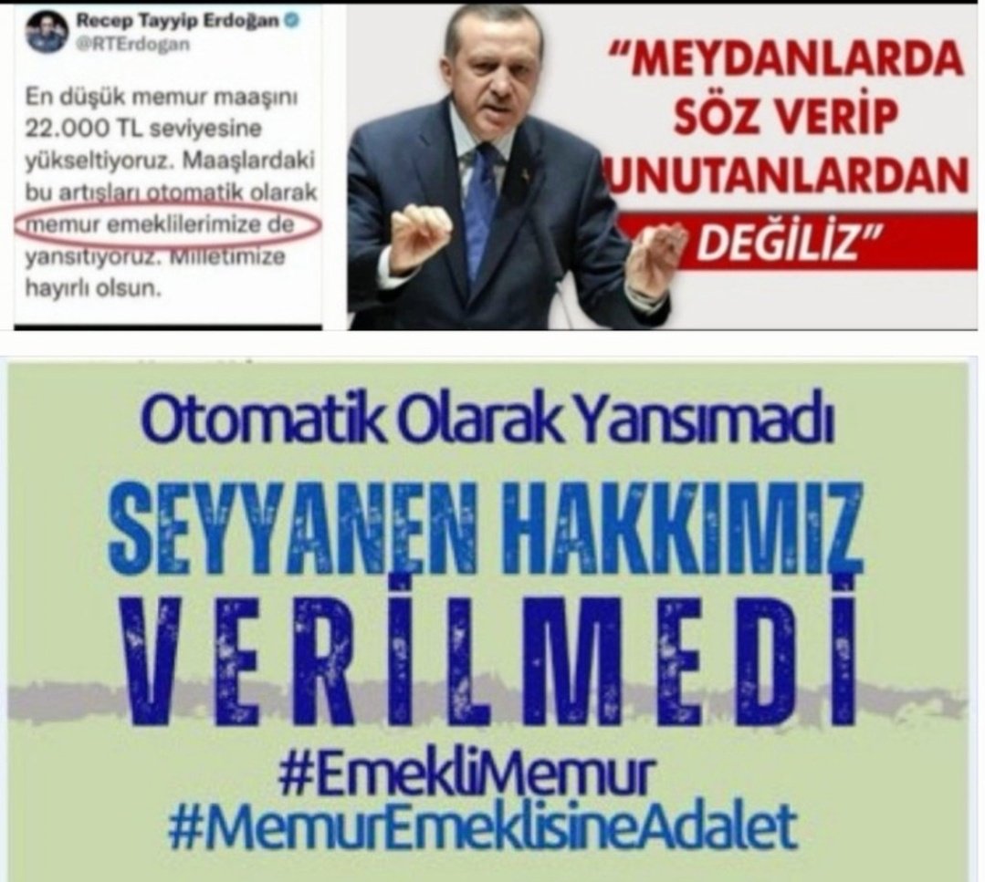 #EmekliMemur yasal hakkı olan ve Cumhurbaşkanının söz vermesine rağmen 375/40 KHK ile 30 aydır gasp edilen seyyanen zam sözünün yerine getirilmesini bekliyor... #MemurEmeklisineAdalet  <a href="/iletisim/">T.C. İletişim Başkanlığı</a> <a href="/Akparti/">AK Parti</a> <a href="/MHP_Bilgi/">MHP</a> <a href="/herkesicinCHP/">CHP 🇹🇷</a> @iyi_parti2025 <a href="/zaferpartisi/">Zafer Partisi</a>