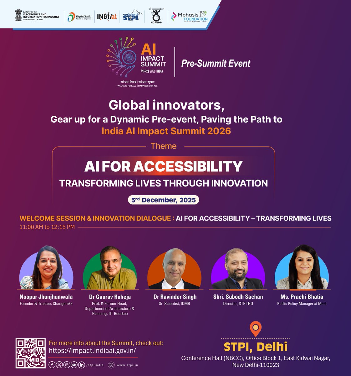 This World Disability Day, an enlightening session on "Innovation Dialogue: AI for Accessibility – Transforming Lives" is being organised by STPI and NCPEDP, as part of pre-Summit event 'Paving the Path to India-AI Impact Summit 2026’, on how AI applications are enabling